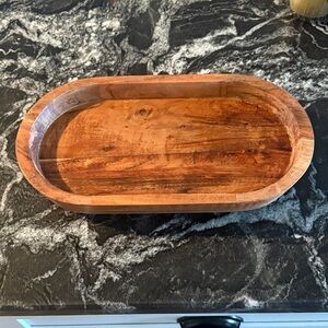Rustic Wooden Oval Tray